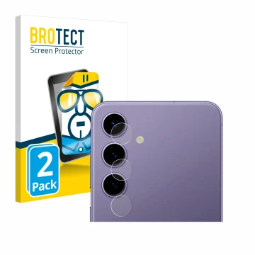 Parte frontal de un envase de producto con el logotipo de la marca BROTECT. Al lado se muestra el dispositivo Samsung Galaxy S