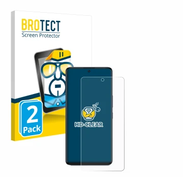 Parte frontal de un envase de producto con el logotipo de la marca BROTECT. Al lado se muestra el dispositivo Infinix GT 20 Pr