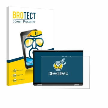 Parte frontal de un envase de producto con el logotipo de la marca BROTECT. Al lado se muestra el dispositivo Dell Latitude 74