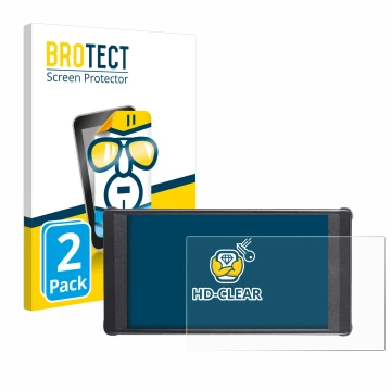 Parte frontal de un envase de producto con el logotipo de la marca BROTECT. Al lado se muestra el dispositivo Portkeys PT6 con