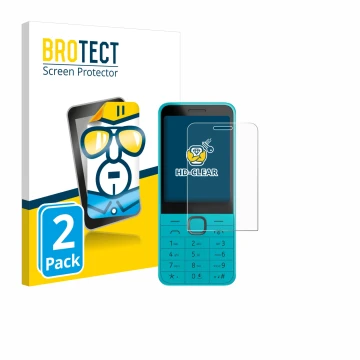 Parte frontal de un envase de producto con el logotipo de la marca BROTECT. Al lado se muestra el dispositivo Nokia 235 4G (20