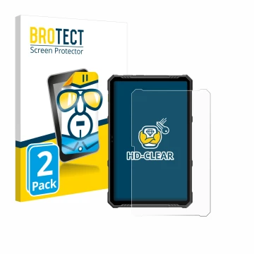 Parte frontal de un envase de producto con el logotipo de la marca BROTECT. Al lado se muestra el dispositivo Ulefone Armor Pa