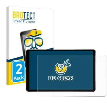 Parte frontal de un envase de producto con el logotipo de la marca BROTECT. Al lado se muestra el dispositivo Joying Car Radio