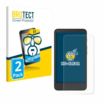 Parte frontal de un envase de producto con el logotipo de la marca BROTECT. Al lado se muestra el dispositivo Xiaomi Moaan Ink