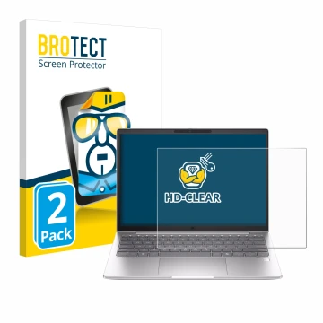 Parte frontal de un envase de producto con el logotipo de la marca BROTECT. Al lado se muestra el dispositivo HP EliteBook 630