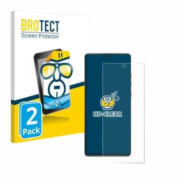 Parte frontal de un envase de producto con el logotipo de la marca BROTECT. Al lado se muestra el dispositivo Motorola Moto G8