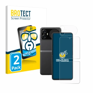 Parte frontal de un envase de producto con el logotipo de la marca BROTECT. Al lado se muestra el dispositivo Blackview Hero 1