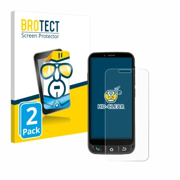 Parte frontal de un envase de producto con el logotipo de la marca BROTECT. Al lado se muestra el dispositivo SPC Zeus 4G Pro 