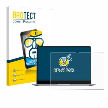 Parte frontal de un envase de producto con el logotipo de la marca BROTECT. Al lado se muestra el dispositivo Samsung Galaxy B