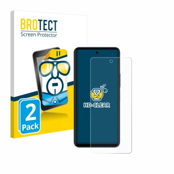 Parte frontal de un envase de producto con el logotipo de la marca BROTECT. Al lado se muestra el dispositivo Telekom T Phone 
