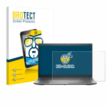 Parte frontal de un envase de producto con el logotipo de la marca BROTECT. Al lado se muestra el dispositivo Dell Precision 3