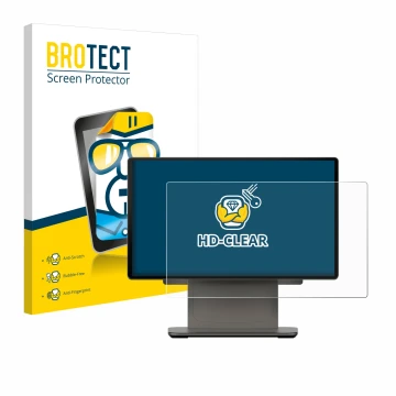 Parte frontal de un envase de producto con el logotipo de la marca BROTECT. Al lado se muestra el dispositivo Sunmi D3 PRO con