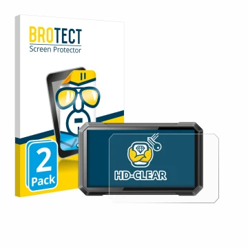 Parte frontal de un envase de producto con el logotipo de la marca BROTECT. Al lado se muestra el dispositivo Ricoel Motorcycl