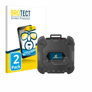 Parte frontal de un envase de producto con el logotipo de la marca BROTECT. Al lado se muestra el dispositivo Texa TXT MULTIHU