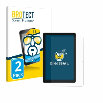 Parte frontal de un envase de producto con el logotipo de la marca BROTECT. Al lado se muestra el dispositivo Doogee T10W con 