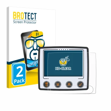 Parte frontal de un envase de producto con el logotipo de la marca BROTECT. Al lado se muestra el dispositivo Skytraxx 5 Mini 