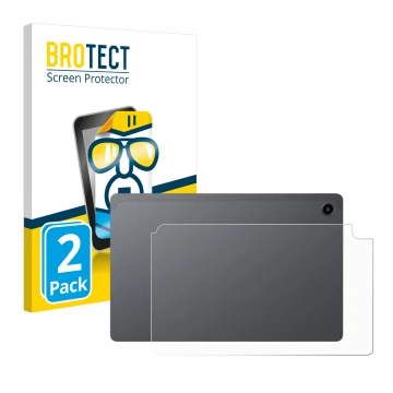 Parte frontal de un envase de producto con el logotipo de la marca BROTECT. Al lado se muestra el dispositivo Alldocube iPlay 