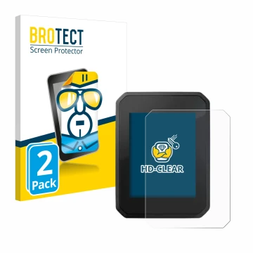 Parte frontal de un envase de producto con el logotipo de la marca BROTECT. Al lado se muestra el dispositivo FIT Display Comp