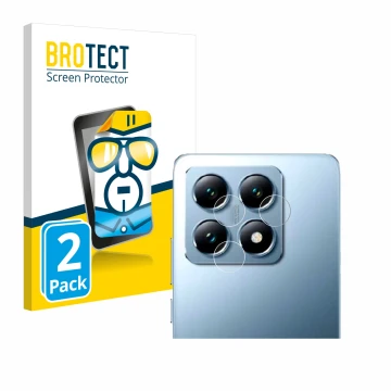 Parte frontal de un envase de producto con el logotipo de la marca BROTECT. Al lado se muestra el dispositivo Xiaomi 14T Pro (