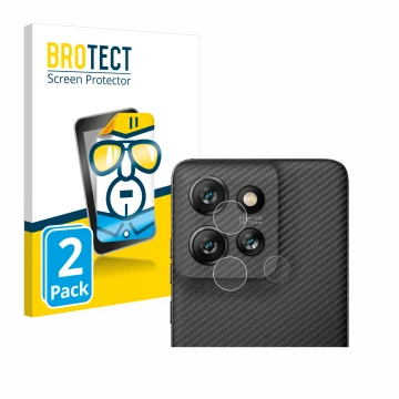 Parte frontal de un envase de producto con el logotipo de la marca BROTECT. Al lado se muestra el dispositivo Motorola ThinkPh