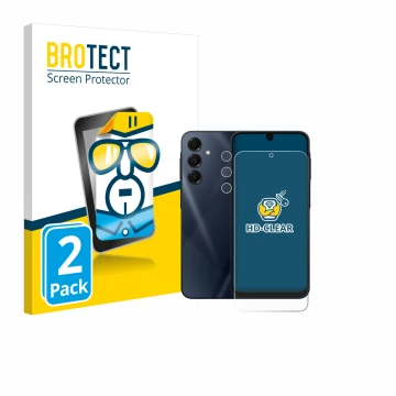 Parte frontal de un envase de producto con el logotipo de la marca BROTECT. Al lado se muestra el dispositivo Samsung Galaxy A