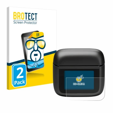 Parte frontal de un envase de producto con el logotipo de la marca BROTECT. Al lado se muestra el dispositivo JBL Tour Pro 3 c