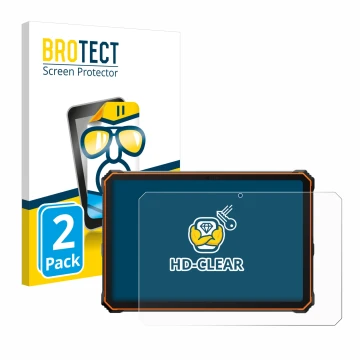 Parte frontal de un envase de producto con el logotipo de la marca BROTECT. Al lado se muestra el dispositivo Blackview Active