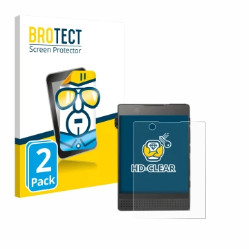 Parte frontal de un envase de producto con el logotipo de la marca BROTECT. Al lado se muestra el dispositivo Light Phone 3 co