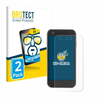 Parte frontal de un envase de producto con el logotipo de la marca BROTECT. Al lado se muestra el dispositivo Soyes XS12 con s