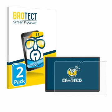 Parte frontal de un envase de producto con el logotipo de la marca BROTECT. Al lado se muestra el dispositivo Mediacom Azimut 