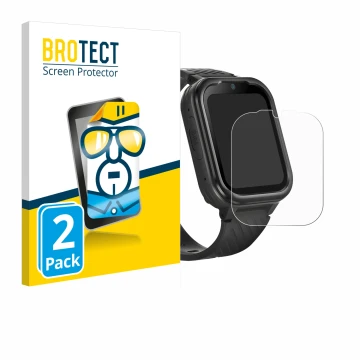Parte frontal de un envase de producto con el logotipo de la marca BROTECT. Al lado se muestra el dispositivo RAYOFI Kids Smar