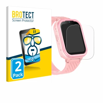 Parte frontal de un envase de producto con el logotipo de la marca BROTECT. Al lado se muestra el dispositivo Yuede Kids Smart