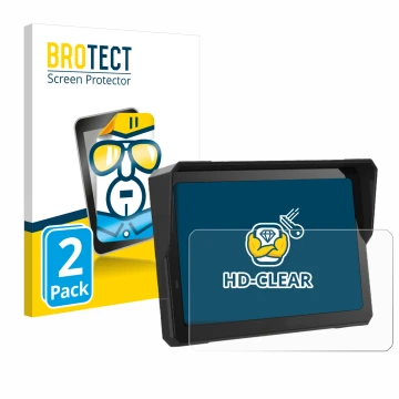Parte frontal de un envase de producto con el logotipo de la marca BROTECT. Al lado se muestra el dispositivo Carpuride W702 P