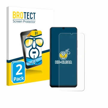 Parte frontal de un envase de producto con el logotipo de la marca BROTECT. Al lado se muestra el dispositivo realme Note 60 4