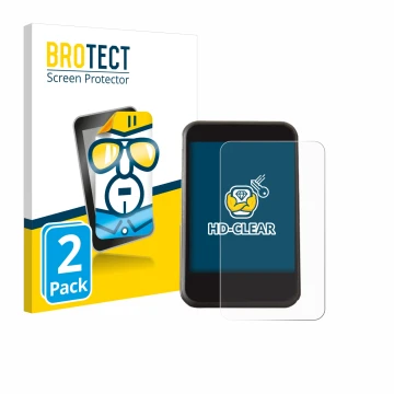 Parte frontal de un envase de producto con el logotipo de la marca BROTECT. Al lado se muestra el dispositivo Freesky YL81F co