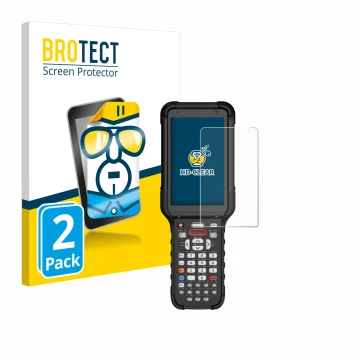 Parte frontal de un envase de producto con el logotipo de la marca BROTECT. Al lado se muestra el dispositivo Honeywell CK67 c