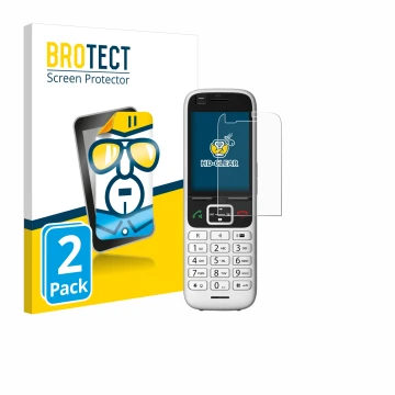 Parte frontal de un envase de producto con el logotipo de la marca BROTECT. Al lado se muestra el dispositivo Unify OpenScape 