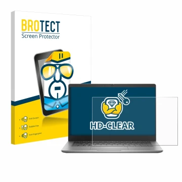 Parte frontal de un envase de producto con el logotipo de la marca BROTECT. Al lado se muestra el dispositivo Dell Latitude 33