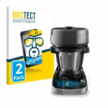 Parte frontal de un envase de producto con el logotipo de la marca BROTECT. Al lado se muestra el dispositivo Cecotec Mambo Vi