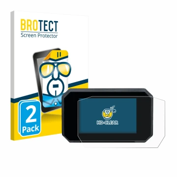 Parte frontal de un envase de producto con el logotipo de la marca BROTECT. Al lado se muestra el dispositivo Suzuki GSX-S1000