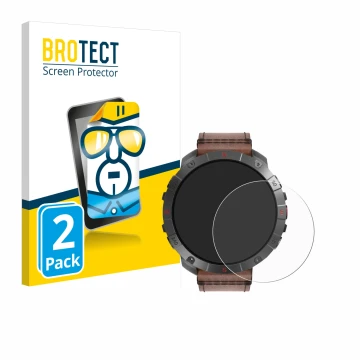 Parte frontal de un envase de producto con el logotipo de la marca BROTECT. Al lado se muestra el dispositivo Polar Grit X2 Pr