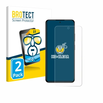 Parte frontal de un envase de producto con el logotipo de la marca BROTECT. Al lado se muestra el dispositivo myPhone N23 Plus