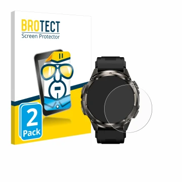 Parte frontal de un envase de producto con el logotipo de la marca BROTECT. Al lado se muestra el dispositivo Kospet Tank T3 U