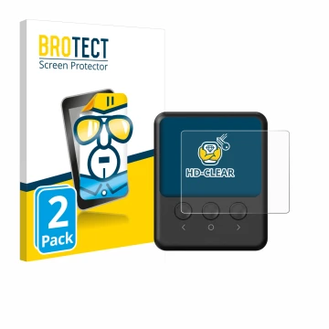 Parte frontal de un envase de producto con el logotipo de la marca BROTECT. Al lado se muestra el dispositivo ISDT 608PD con s