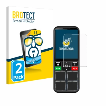 Parte frontal de un envase de producto con el logotipo de la marca BROTECT. Al lado se muestra el dispositivo Geemarc CL8000 c