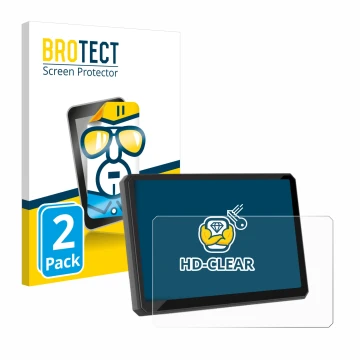 Parte frontal de un envase de producto con el logotipo de la marca BROTECT. Al lado se muestra el dispositivo Carpuride W502BS