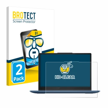 Parte frontal de un envase de producto con el logotipo de la marca BROTECT. Al lado se muestra el dispositivo Lenovo IdeaPad F