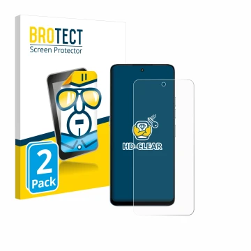 Parte frontal de un envase de producto con el logotipo de la marca BROTECT. Al lado se muestra el dispositivo Umidigi Note 100