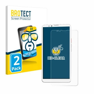 Parte frontal de un envase de producto con el logotipo de la marca BROTECT. Al lado se muestra el dispositivo Bigme Hibreak Pr