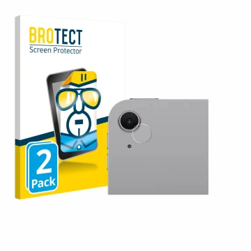 Parte frontal de un envase de producto con el logotipo de la marca BROTECT. Al lado se muestra el dispositivo Apple iPad Air 1